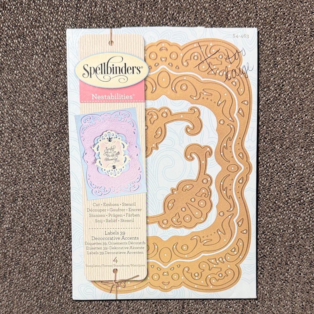 Spellbinders Nestabilities Labels 39 Decorative Accents die S4-464
